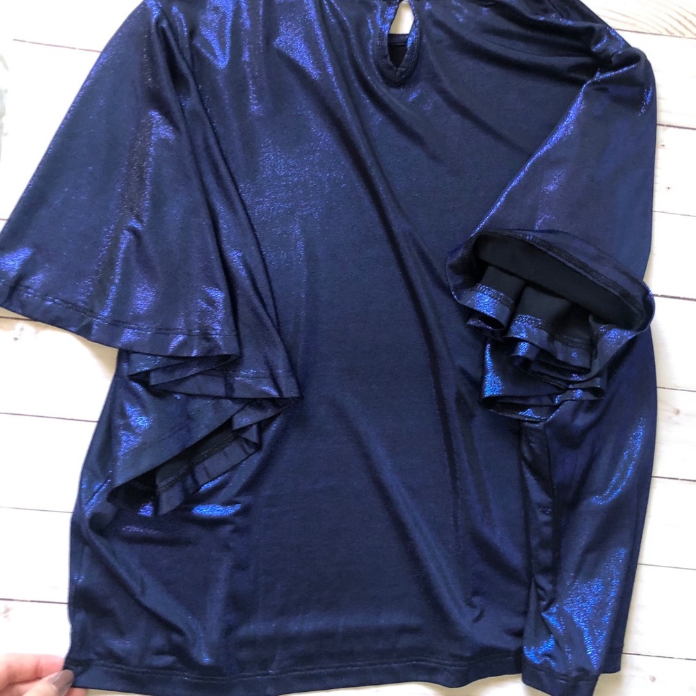 Sparkly Midnight Blue Blouse